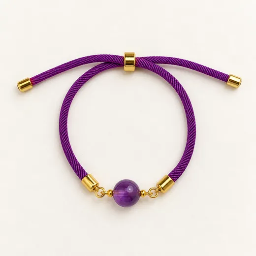 Pulseira Single Ajustável com Pedra Natural